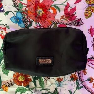 Salvatore Ferragamo Black Nylon Cosmetic Case with Branded Plaque
